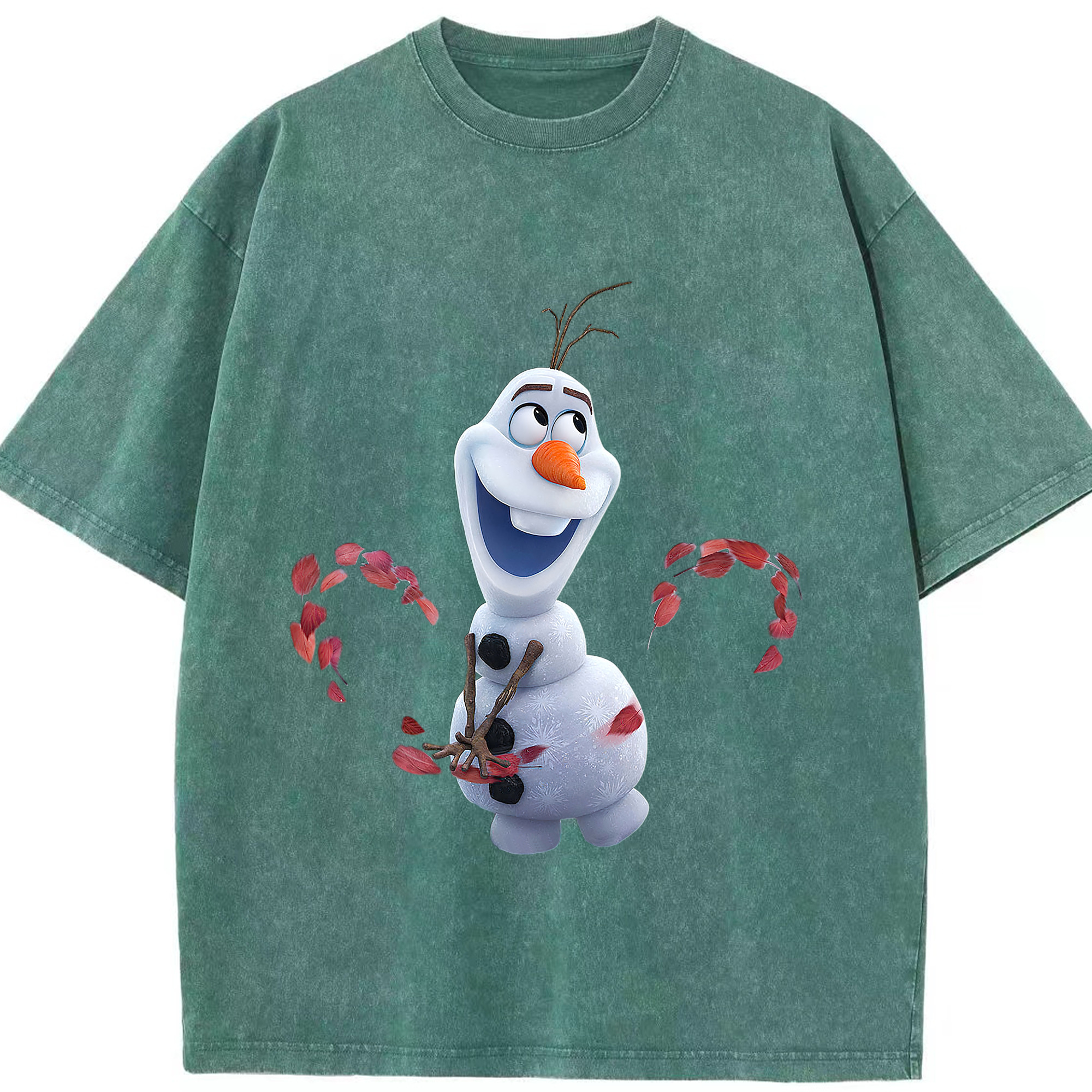 （画像用） アナと雪の女王 アンナ エルサ Frozen Anna Elsa 綿100% ヴィンテージ風 半袖Tシャツ（フロントプリント）